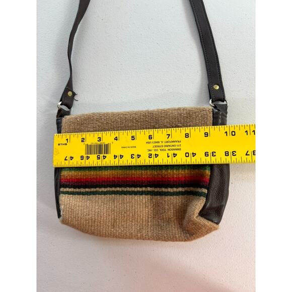 El Paso Shoulder Bag Saddleblanket Co. Southwest Aztec 90% Wool Brown Multicolor - Picture 11 of 12
